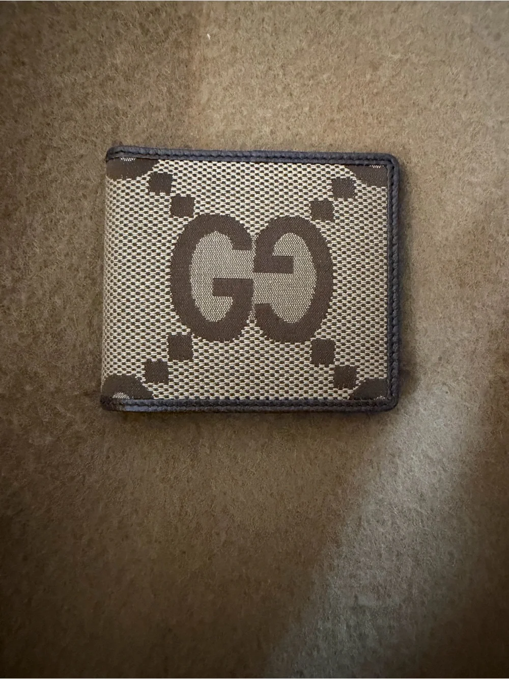 Gucci Brown & Beige GG Logo Canvas Bi-Fold Wallet - Full Inclusion (box & dusty)